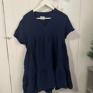 9Seed Navy Blue Women's gauze dress.